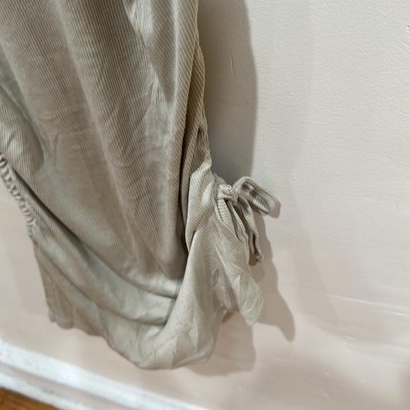 Forever 21 Poof Women’s Ruched Drawstring T-Shirt Dress Bodycon Tibbed Taupe M - Picture 8 of 9